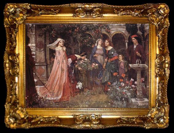 framed  John William Waterhouse The Enchanted Garden, ta009-2